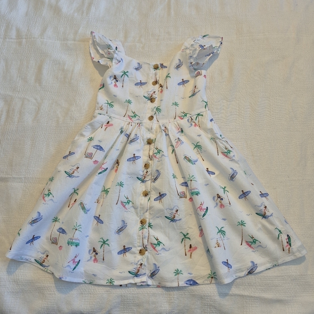 Janie and Jack girls dress size 6 Coastal Cool line 2025 flutter sleeve NEW